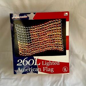 Patriotic 260L Lighted American Flag
